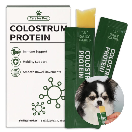 Dr.by Colostrum Protein for Dogs and Puppy – Weight Gain Supplement for Dog - Muscular Strength and Immune System Support with Colostrum Whey Protein Isolate Goat Milk – 30 Tubes
